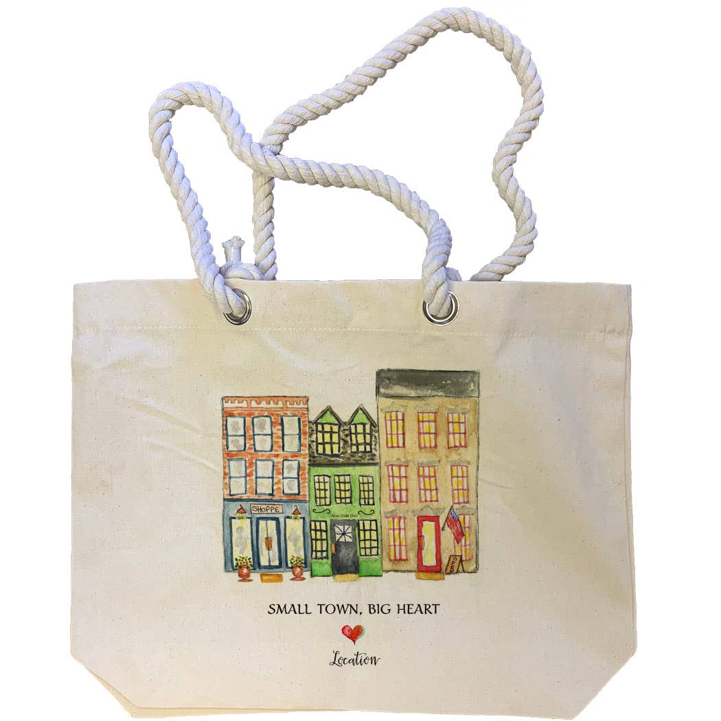 Small Town Big Heart Location Tote Bag (US)
