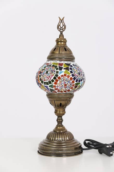 Turkish Lamp Mosaic Bedside Lamp Moroccan Multicolor Circles
