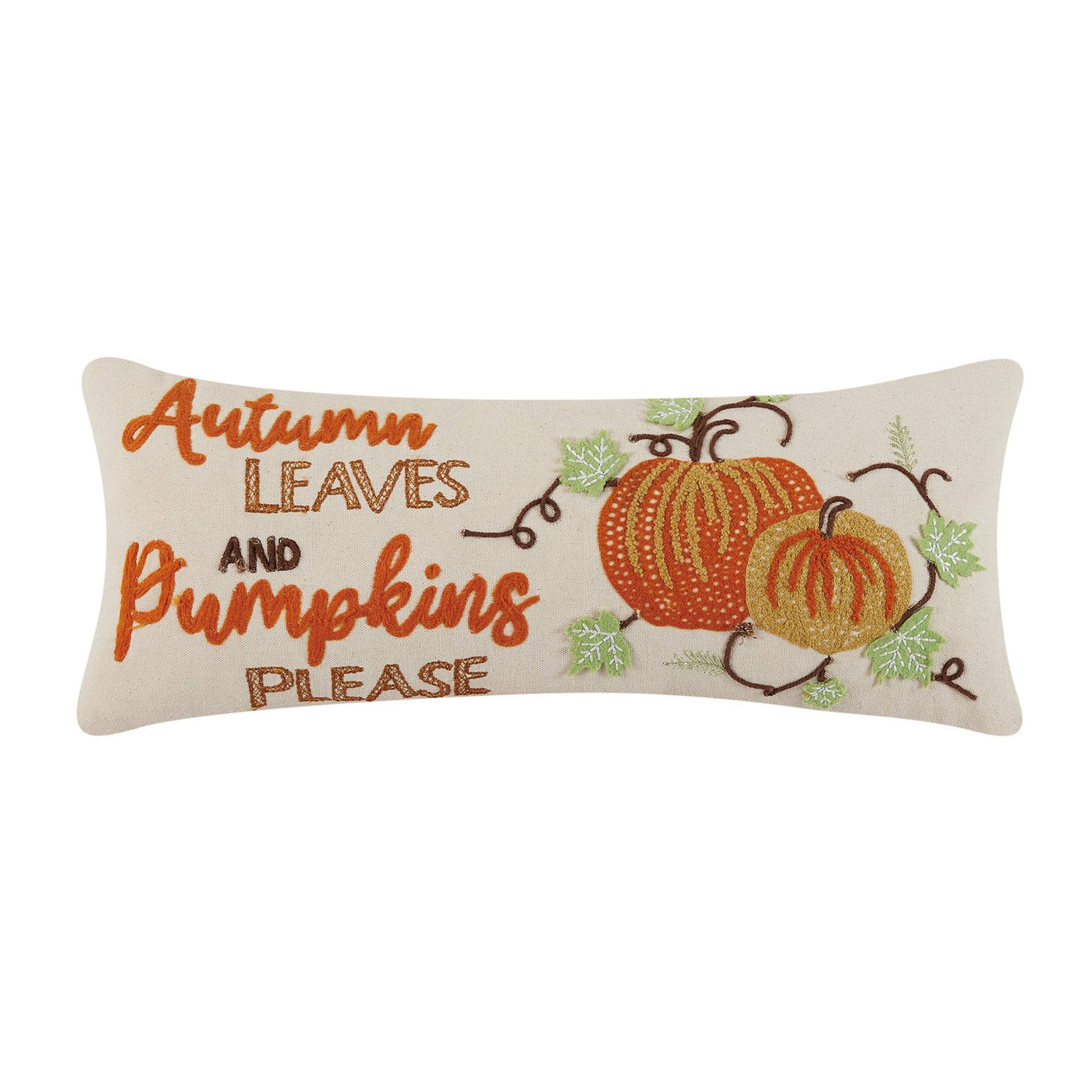 Pumpkins Embroidered Pillow